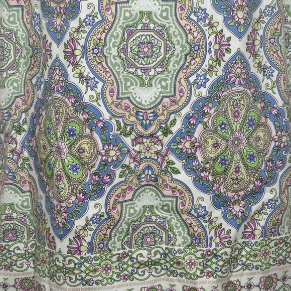 Women's London Times Dress Size 4 White Green Patterned Sleeveless - Picture 3 of 5